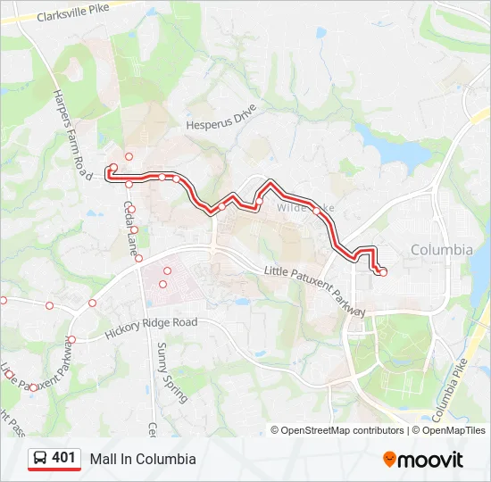 401 Bus Line Map