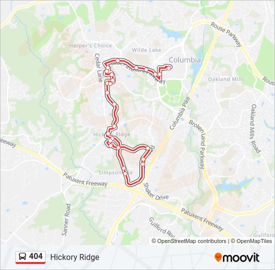 404 Bus Line Map