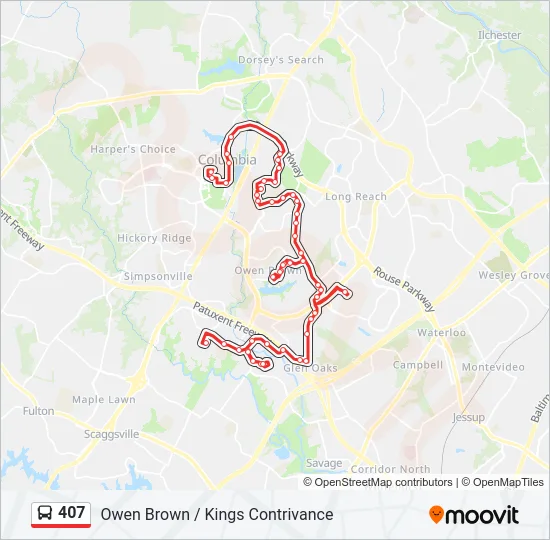 407 Bus Line Map
