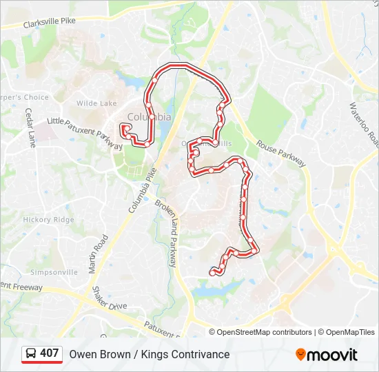 407 Bus Line Map