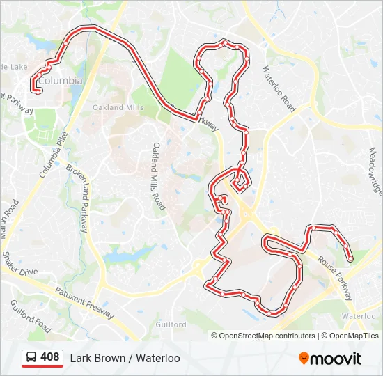 408 Bus Line Map