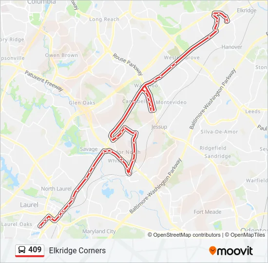 409 Bus Line Map