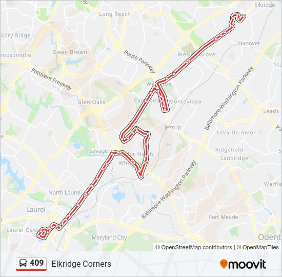 409 Bus Line Map