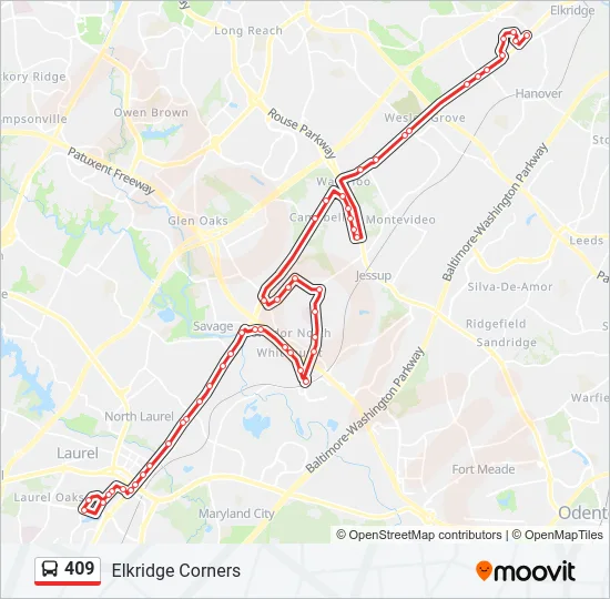 409 Bus Line Map
