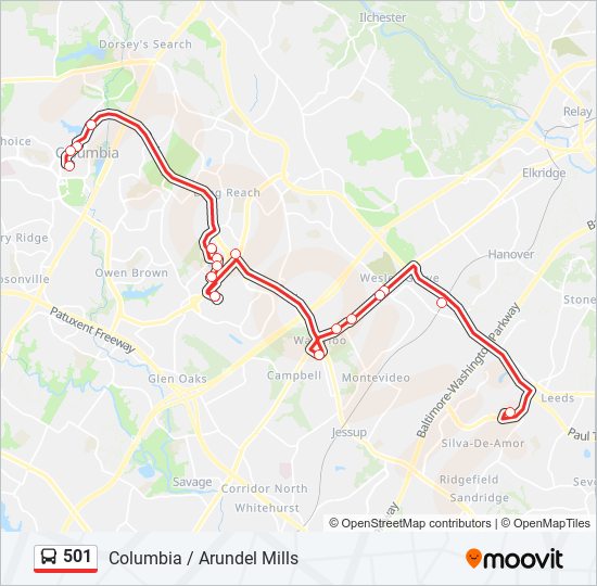 501 Route: Schedules, Stops & Maps - Long Branch Loop (Updated)