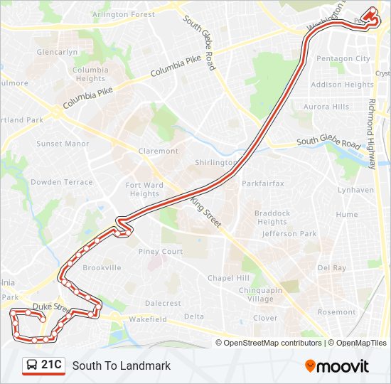 21C Bus Line Map