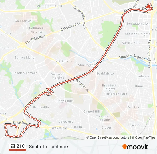 21C Bus Line Map