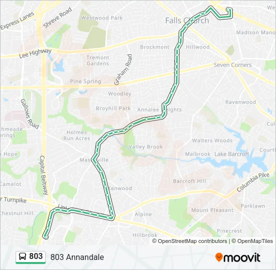 803 Bus Line Map