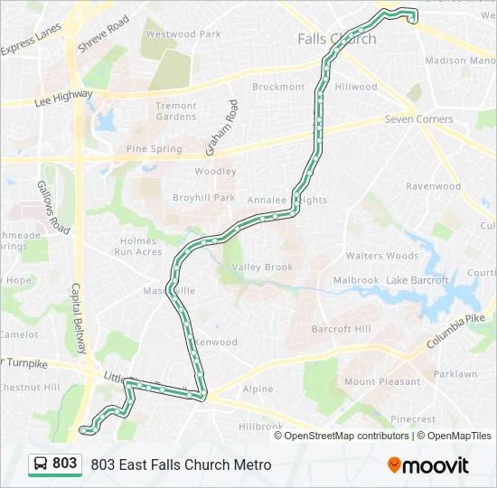 803 Bus Line Map
