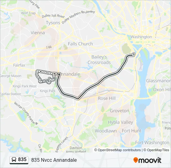 835 Bus Line Map