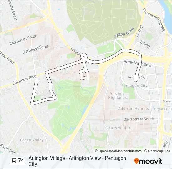 74 Bus Line Map