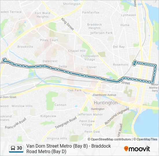 30 Bus Line Map