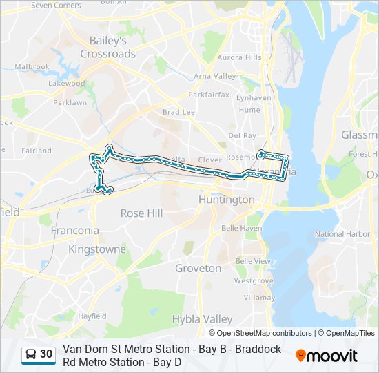 30 bus Line Map