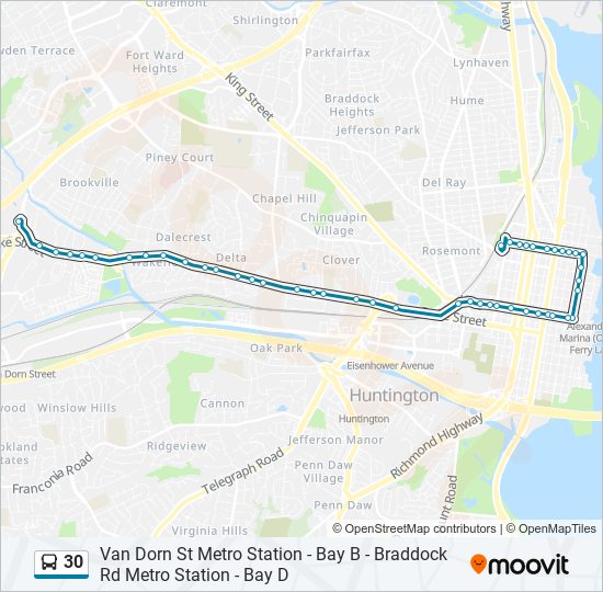 30 bus Line Map