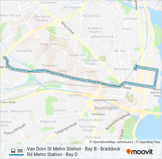 30 Bus Line Map