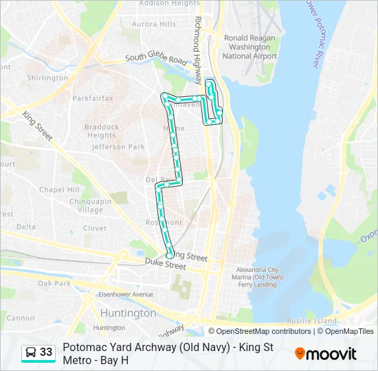 33 Bus Line Map