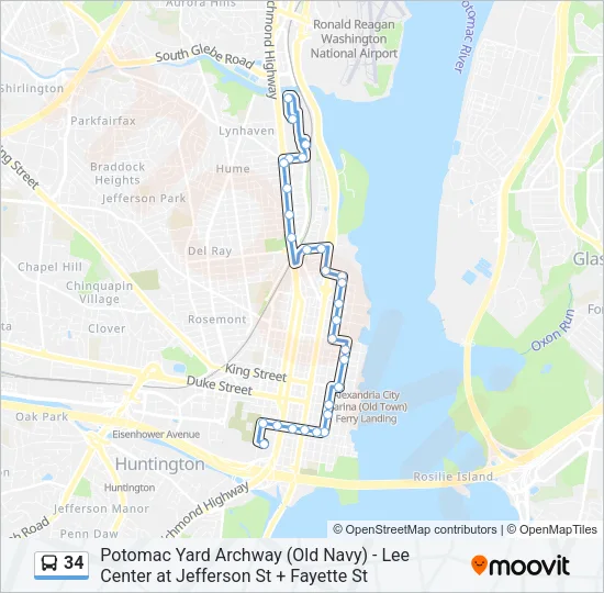 34 Bus Line Map