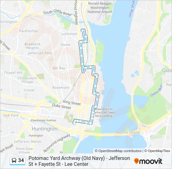34 Bus Line Map