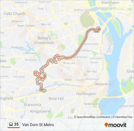 35 Bus Line Map