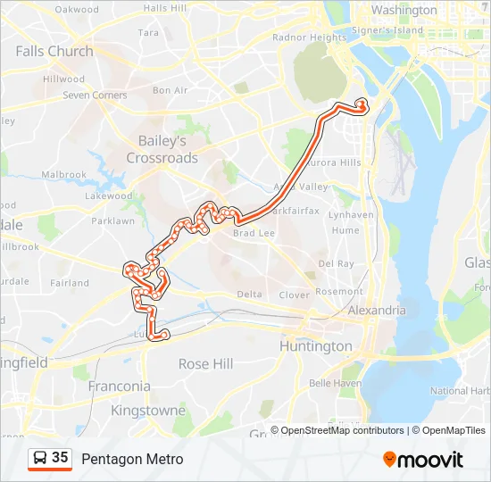 35 Bus Line Map