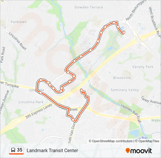 35 Bus Line Map