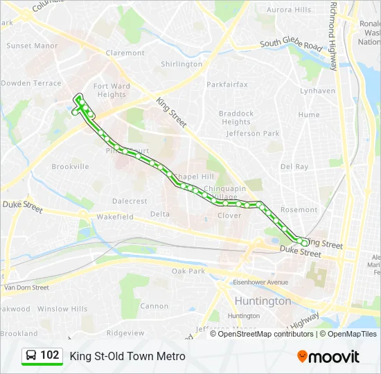 102 Bus Line Map