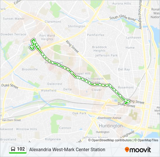 102 Bus Line Map