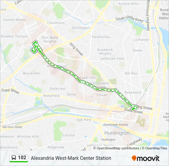 102 Bus Line Map