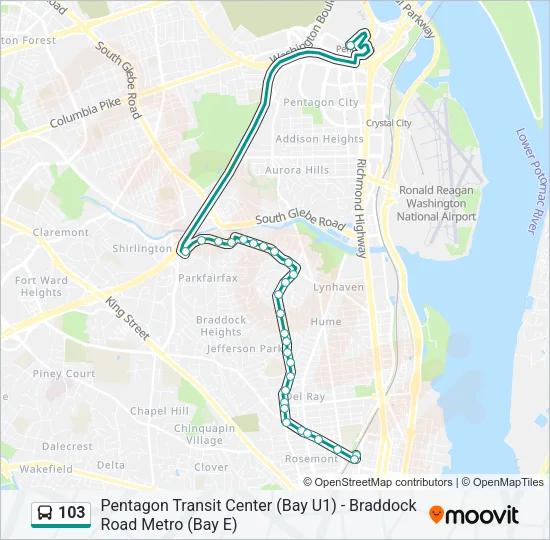 103 Bus Line Map