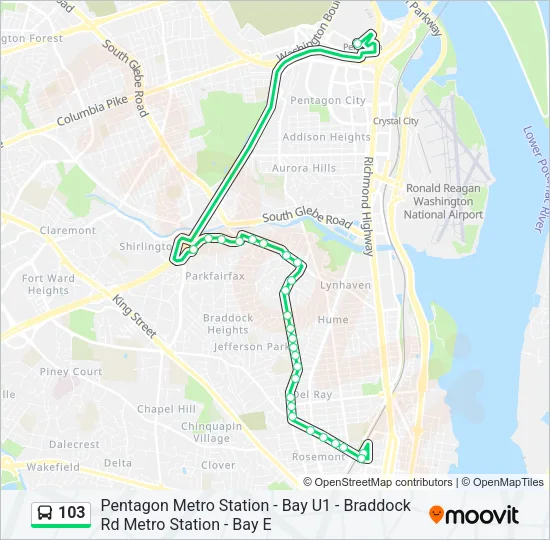 103 Bus Line Map
