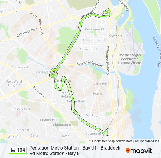 104 Bus Line Map