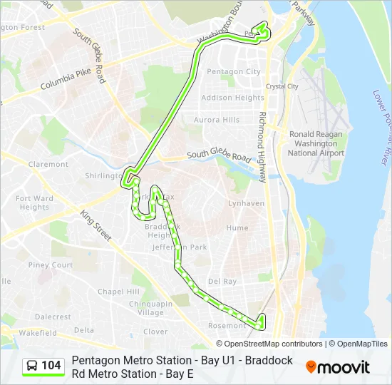 104 Bus Line Map
