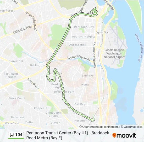 104 Bus Line Map