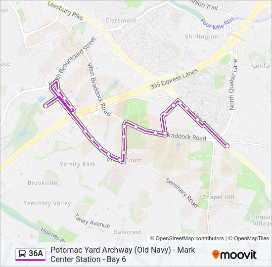 36A Bus Line Map