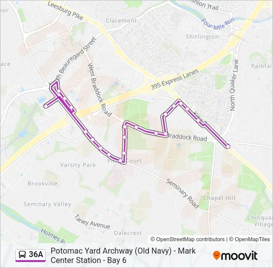36A Bus Line Map