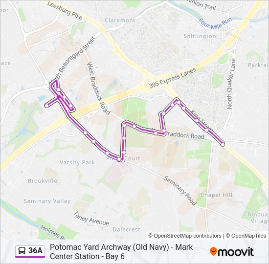 36A Bus Line Map