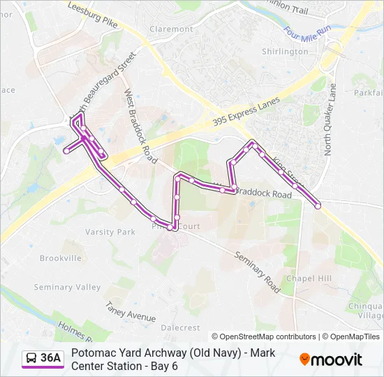 36A Bus Line Map