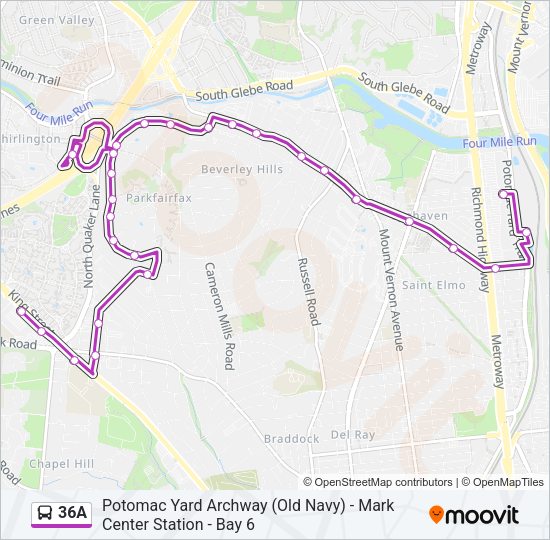 36A Bus Line Map