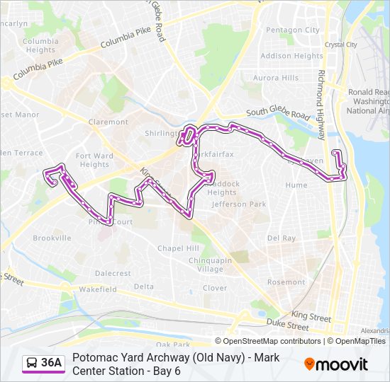 36A Bus Line Map
