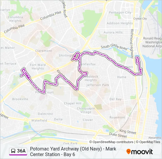 36A Bus Line Map