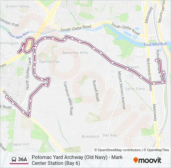 36A Bus Line Map