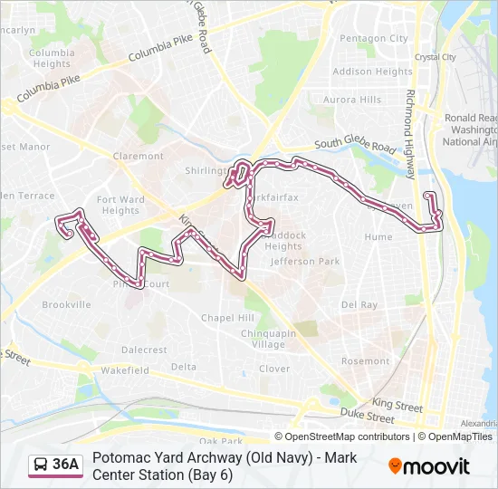 36A Bus Line Map