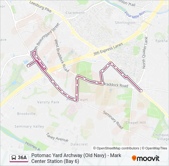 36A Bus Line Map