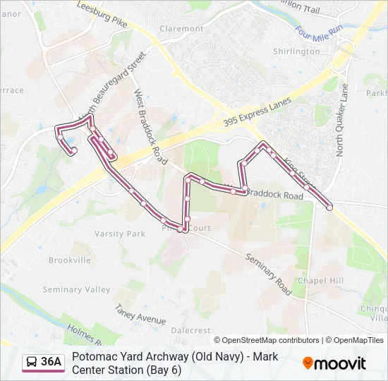36A Bus Line Map