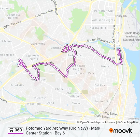 36B Bus Line Map