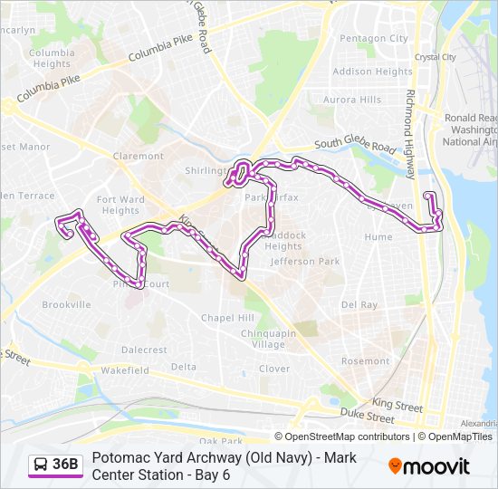 36B Bus Line Map