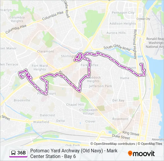 36B Bus Line Map