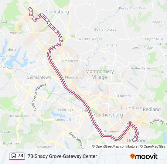 73 Bus Line Map