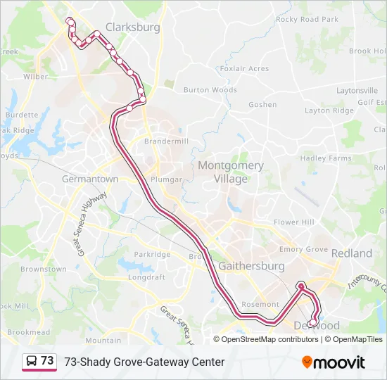 73 Bus Line Map