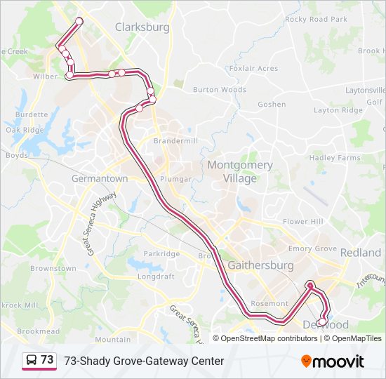73 Bus Line Map